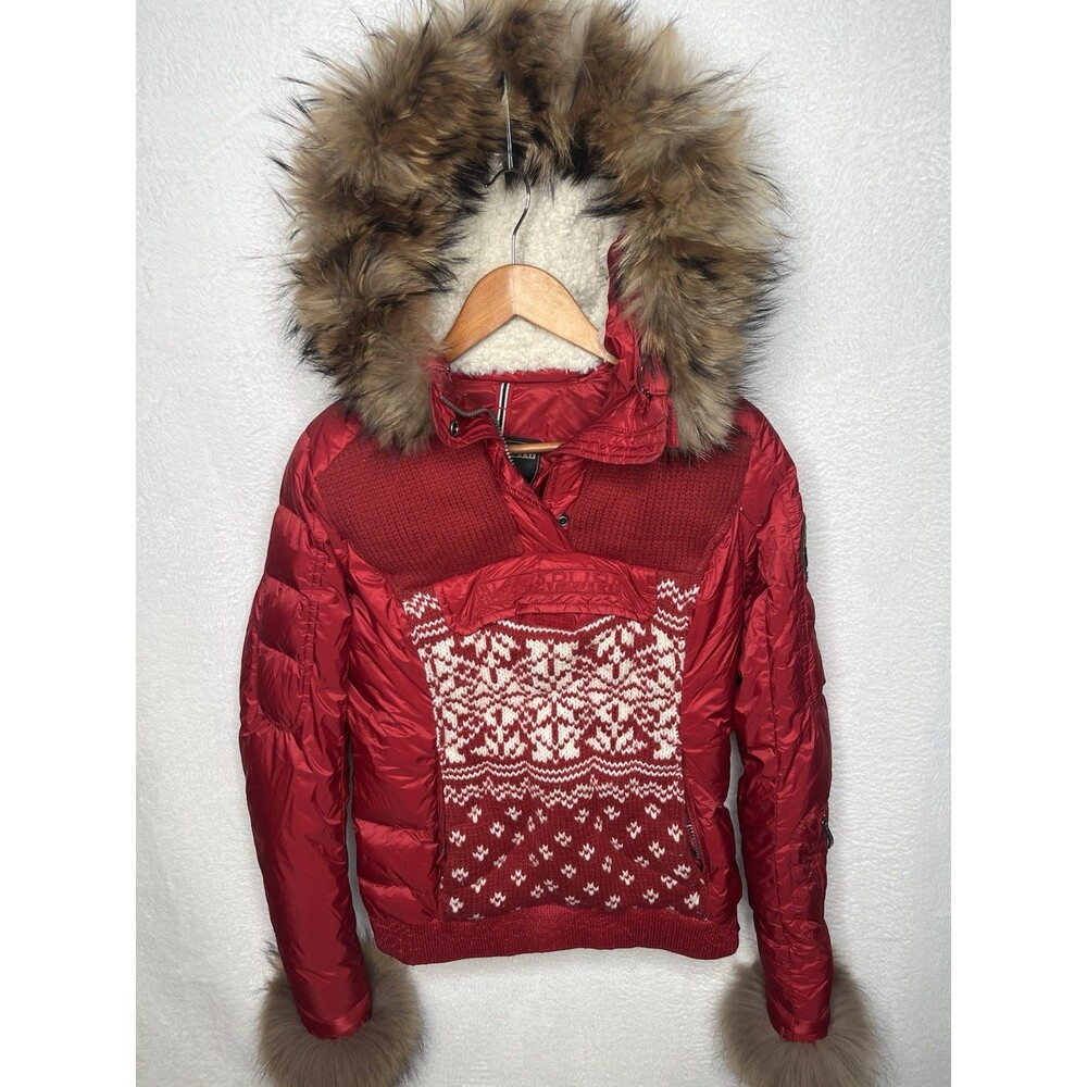 Napapijri Antarctic Research Expedition Women Puffer Jacket Hooded Parka Size S
